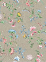 La Majorelle Khaki Ornate Floral Wallpaper 300121 by Eijffinger Wallpaper for sale at Wallpapers To Go