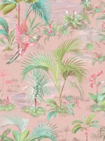 Calliope Pink Palm Scenes Wallpaper 300141 by Eijffinger Wallpaper for sale at Wallpapers To Go