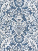 Chardonnet Damask Navy Fabric F972583 by Thibaut Fabrics for sale at Wallpapers To Go