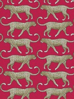 Big Cat Walk Red Peel and Stick Wallpaper PSW1357RL by York Wallpaper for sale at Wallpapers To Go