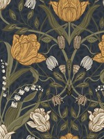 Filippa Navy Tulip Wallpaper WTG-242592 by A Street Prints Wallpaper for sale at Wallpapers To Go