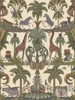 Afrika Kingdom Olive Green Spring Green Cream Wallpaper WTG-242712 by Cole and Son Wallpaper for sale at Wallpapers To Go