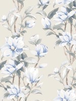 Magnolia Trail Linen French Blue Peel and Stick Wallpaper WTG-249794 by NextWall Wallpaper for sale at Wallpapers To Go