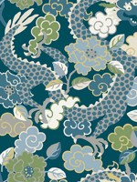 Yanci Teal Dragon Wallpaper WTG-254395 by A Street Prints Wallpaper for sale at Wallpapers To Go