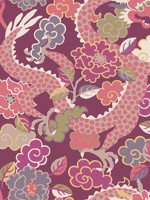Yanci Plum Dragon Wallpaper WTG-254396 by A Street Prints Wallpaper for sale at Wallpapers To Go
