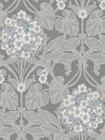 Floral Hydrangea Daydream Grey and Carolina Blue Wallpaper WTG-255379 by Seabrook Wallpaper for sale at Wallpapers To Go
