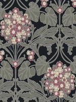Floral Hydrangea Ebony and Rose Wallpaper WTG-255381 by Seabrook Wallpaper for sale at Wallpapers To Go