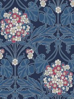 Floral Hydrangea Naval Blue and Raspberry Wallpaper WTG-255382 by Seabrook Wallpaper for sale at Wallpapers To Go