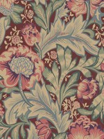 Acanthus Garden Deep Mauve and Aegean Blue Wallpaper WTG-255390 by Seabrook Wallpaper for sale at Wallpapers To Go
