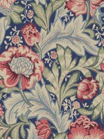 Acanthus Garden Marine Blue and Watermelon Wallpaper WTG-255391 by Seabrook Wallpaper for sale at Wallpapers To Go