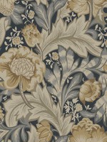 Acanthus Garden Midnight Blue and Beige Wallpaper WTG-255394 by Seabrook Wallpaper for sale at Wallpapers To Go