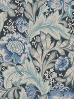 Acanthus Garden Bluestone and Golden Wallpaper WTG-255395 by Seabrook Wallpaper for sale at Wallpapers To Go