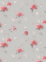 Hortensia Trail Pink Grey Beige Wallpaper WTG-259769 by Patton Norwall Wallpaper for sale at Wallpapers To Go