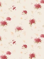 Hortensia Trail Cream Red Yellow Green Ochre Wallpaper WTG-259771 by Patton Norwall Wallpaper for sale at Wallpapers To Go