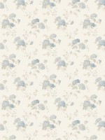 Mini Hydrangea Trail Cream Blue Beige Wallpaper WTG-259779 by Patton Norwall Wallpaper for sale at Wallpapers To Go