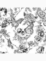 Skull Roses Black and White Floral Animals Wallpaper WTG-262571 by Graham and Brown Wallpaper for sale at Wallpapers To Go
