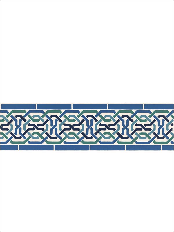 Darro Mosaic Aegean Border 5006020 by Schumacher Wallpaper for sale at Wallpapers To Go