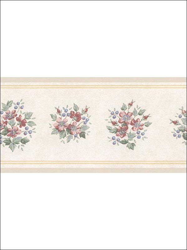 Flowers Border PR79661 by Norwall Wallpaper for sale at Wallpapers To Go
