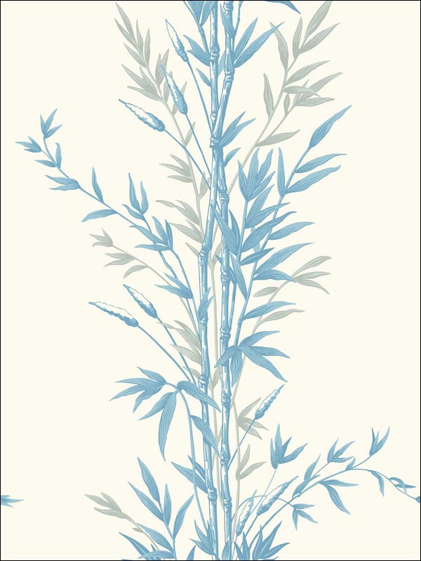 Bamboo Blue on Ivory Wallpaper 1005022 by Cole and Son Wallpaper for sale at Wallpapers To Go