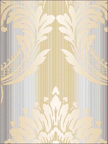 Damask Textured Striped Metallics Satins Wallpaper CS35605 by Norwall Wallpaper for sale at Wallpapers To Go
