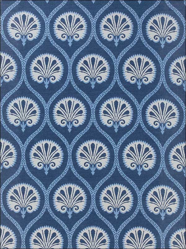 Kimberly Blue and White Fabric F985019 by Thibaut Fabrics for sale at Wallpapers To Go
