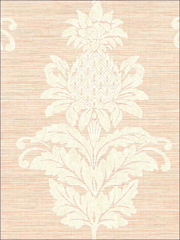 Pineapple Grove Pink Damask Wallpaper PS40701 by Kenneth James Wallpaper for sale at Wallpapers To Go