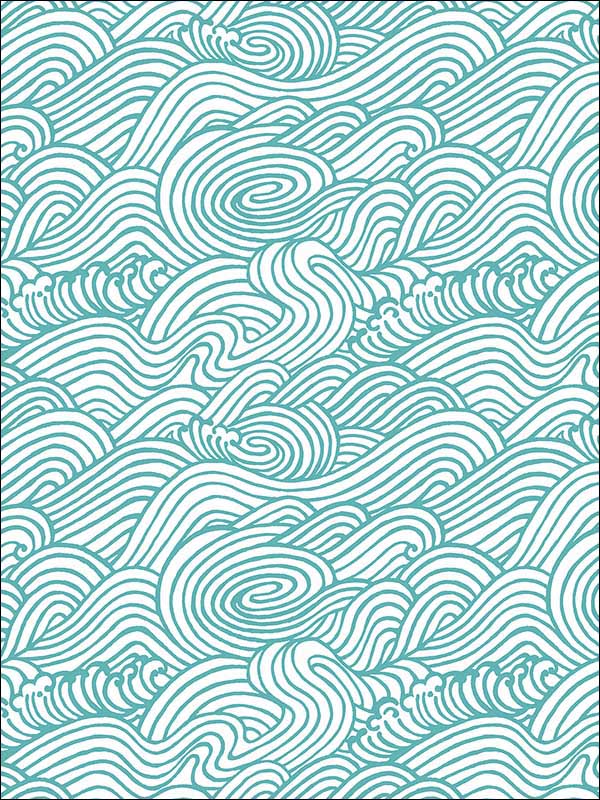 Mare Teal Wave Wallpaper 274424129 by A Street Prints Wallpaper for sale at Wallpapers To Go
