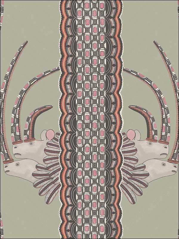 Jabu Olive And Pink Wallpaper 1093017 by Cole and Son Wallpaper for sale at Wallpapers To Go