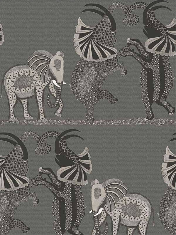 Safari Dance Charcoal Black And White Wallpaper 1098039 by Cole and Son Wallpaper for sale at Wallpapers To Go