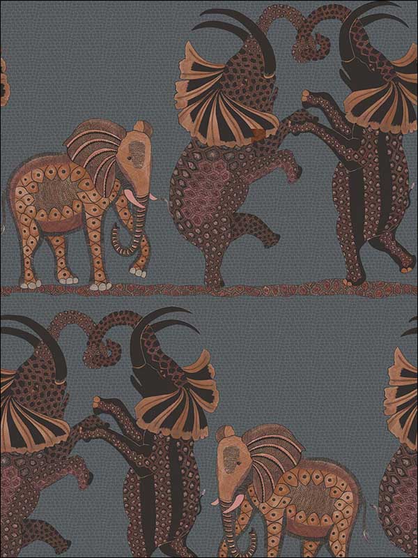 Safari Dance Charcoal And Reds Wallpaper 1098040 by Cole and Son Wallpaper for sale at Wallpapers To Go