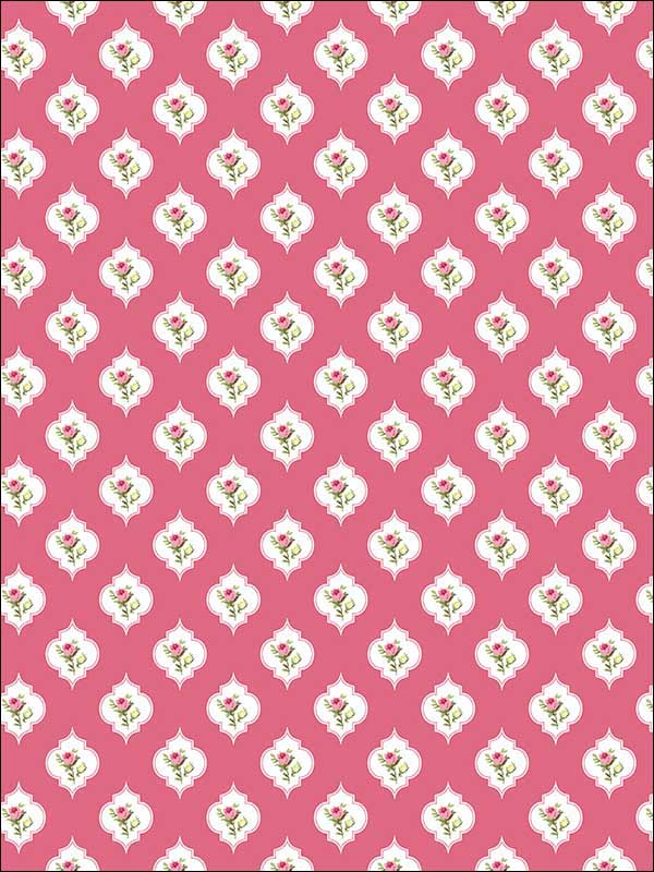 Rosey Ruby Pink Wallpaper HC81708 by Wallquest Wallpaper for sale at Wallpapers To Go