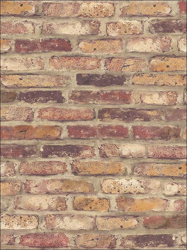 Vintage Brick Red Brick Wallpaper MV81401 by Wallquest Wallpaper for sale at Wallpapers To Go