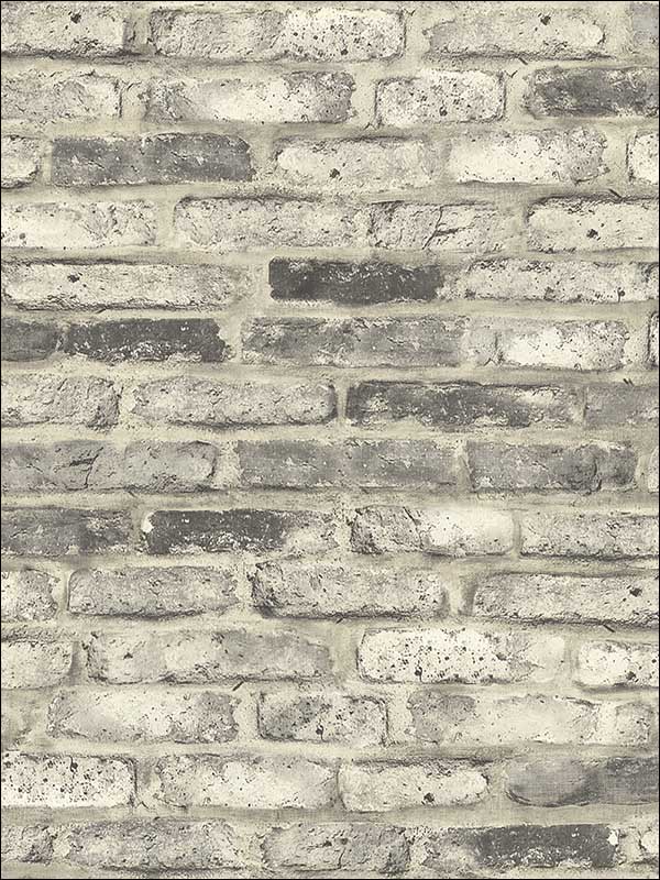 Vintage Brick Washed Grey Wallpaper MV81407 by Wallquest Wallpaper for sale at Wallpapers To Go
