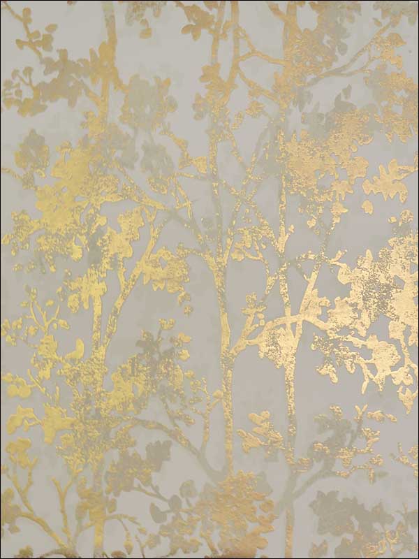 Shimmering Foliage Almond Gold Wallpaper NW3582 by Antonina Vella Wallpaper for sale at Wallpapers To Go