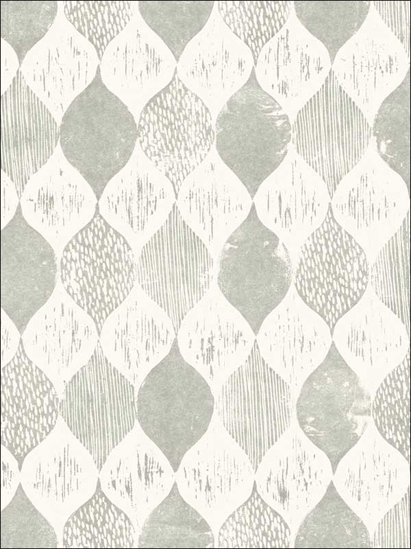 Woodblock Print Garden Trowel Grey Wallpaper ME1564 by York Wallpaper for sale at Wallpapers To Go