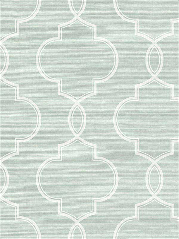 Malo Aqua Sisal Ogee Wallpaper 2765BW40502 by Kenneth James Wallpaper for sale at Wallpapers To Go