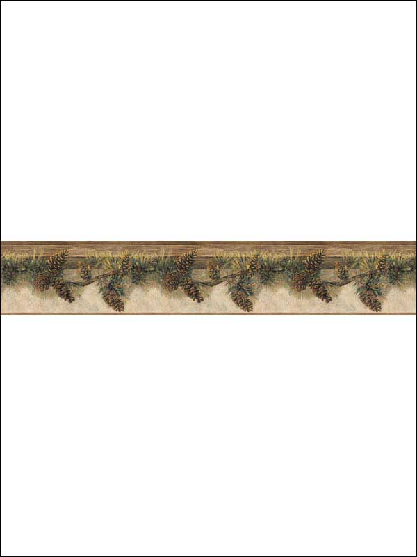 Pine Hill Multicolor Foliage Border 311801632B by Chesapeake Wallpaper for sale at Wallpapers To Go