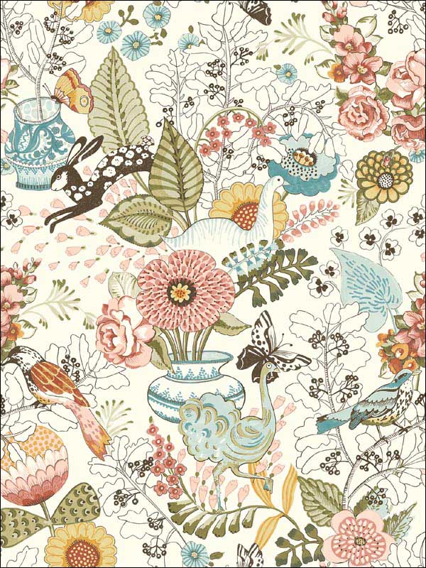 Whimsy Pink Fauna Wallpaper 282112802 by A Street Prints Wallpaper for sale at Wallpapers To Go