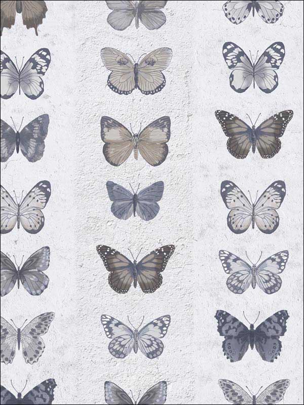 Jewel Butterflies Stripe Blue Wallpaper G67991 by Patton Norwall Wallpaper for sale at Wallpapers To Go