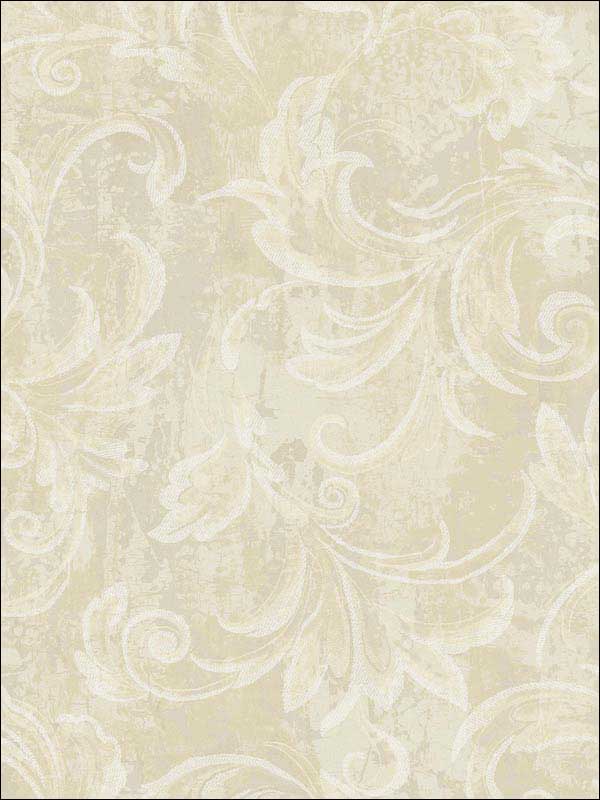 Leaf Scroll Plaster Metallic Wallpaper 2010105 by Seabrook Wallpaper for sale at Wallpapers To Go