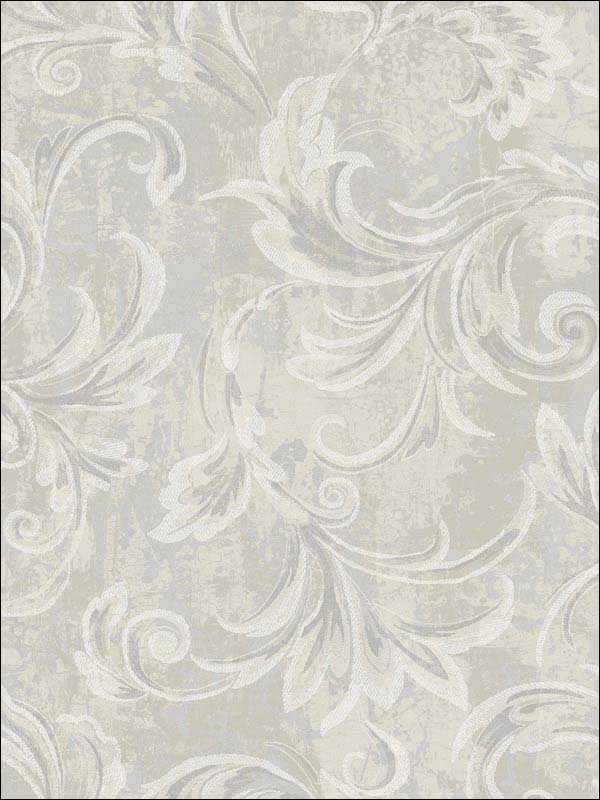 Leaf Scroll Plaster Metallic Wallpaper 2010108 by Seabrook Wallpaper for sale at Wallpapers To Go