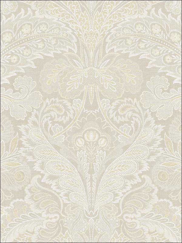 Old Damask Cream Wallpaper RM80005 by Casa Mia Wallpaper for sale at Wallpapers To Go