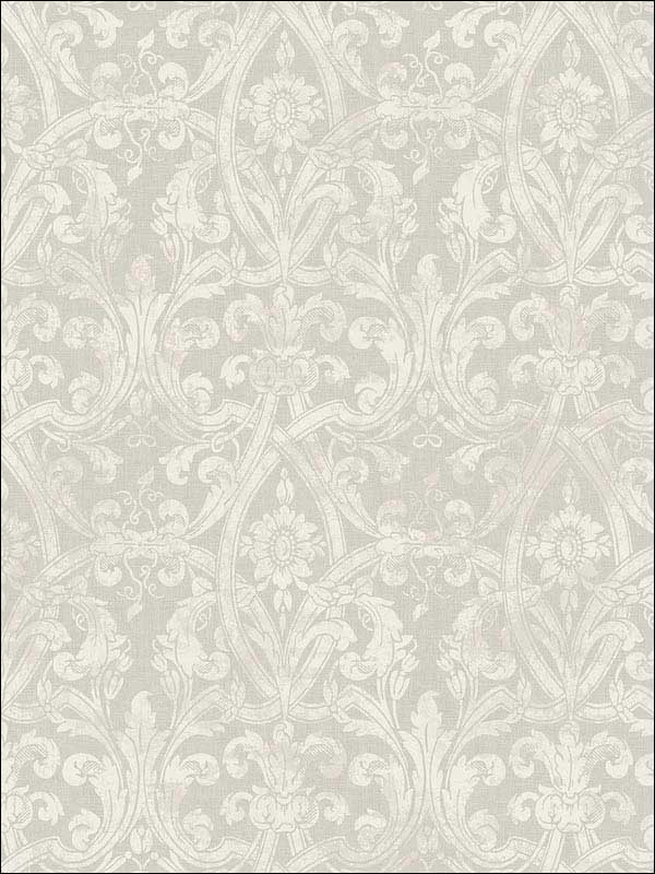 Gothic Scroll Silver Grey Wallpaper RM80708 by Casa Mia Wallpaper for sale at Wallpapers To Go