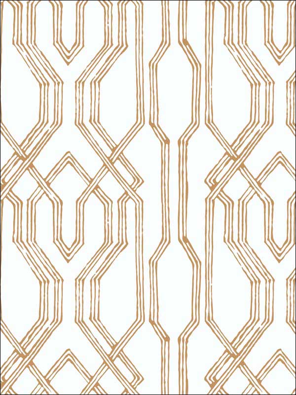 Oriental Lattice White Gold Wallpaper AF6560 by Ronald Redding Wallpaper for sale at Wallpapers To Go