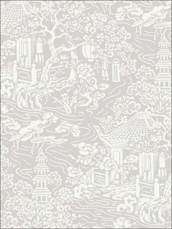 Chinoiserie Grey Wallpaper AF6573 by Ronald Redding Wallpaper for sale at Wallpapers To Go