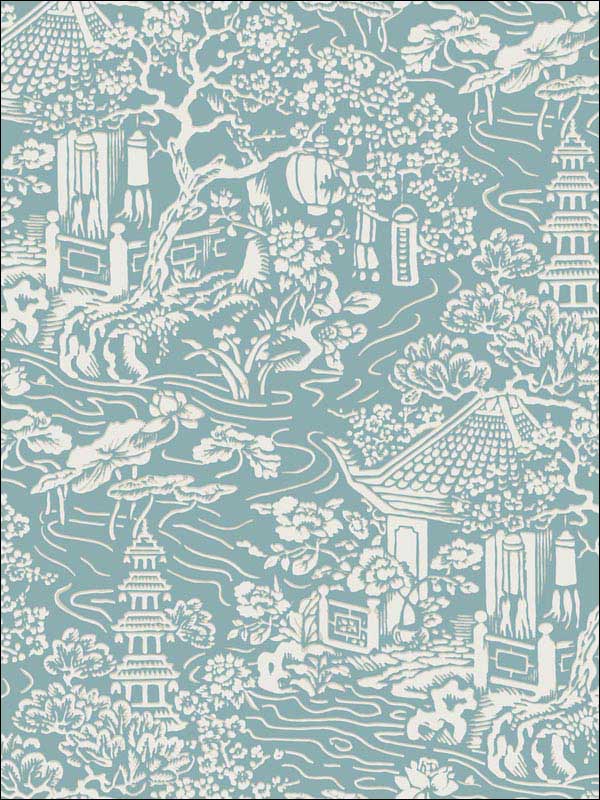 Chinoiserie Blue Green Wallpaper AF6575 by Ronald Redding Wallpaper