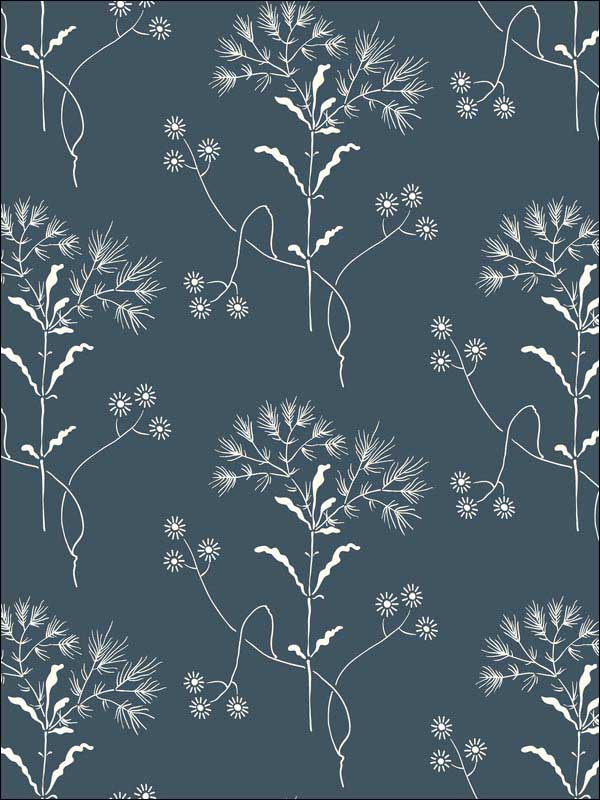 Wildflower White Blue Peel and Stick Wallpaper PSW1154RL by Magnolia Home Wallpaper by Joanna Gaines for sale at Wallpapers To Go