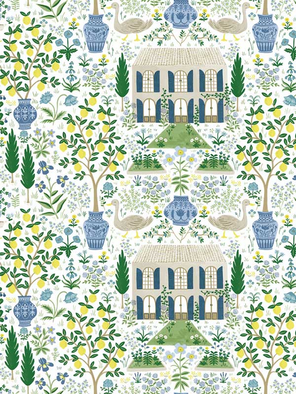 Camont Blue Green Wallpaper RI5109 by Rifle Paper Co Wallpaper for sale at Wallpapers To Go