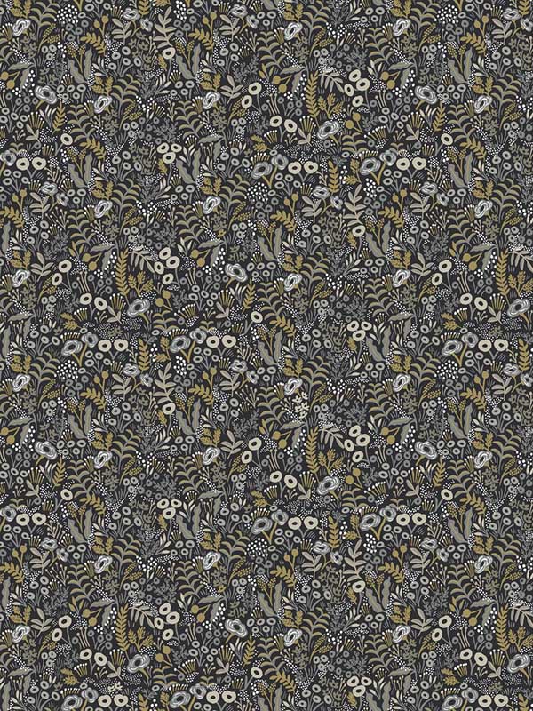 Tapestry Black Beige Wallpaper RI5125 by Rifle Paper Co Wallpaper for sale at Wallpapers To Go