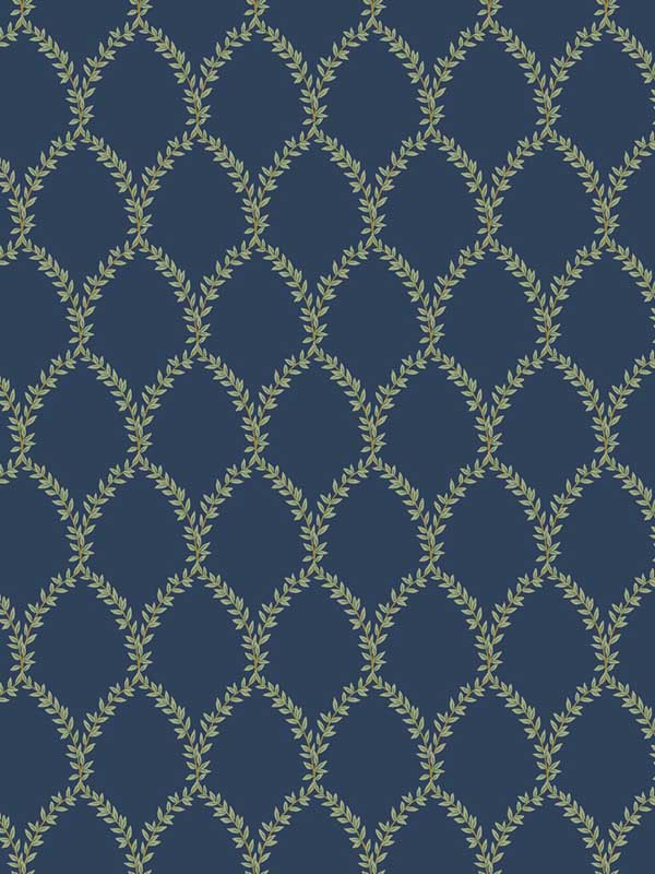 Laurel Navy Wallpaper RI5179 by Rifle Paper Co Wallpaper for sale at Wallpapers To Go
